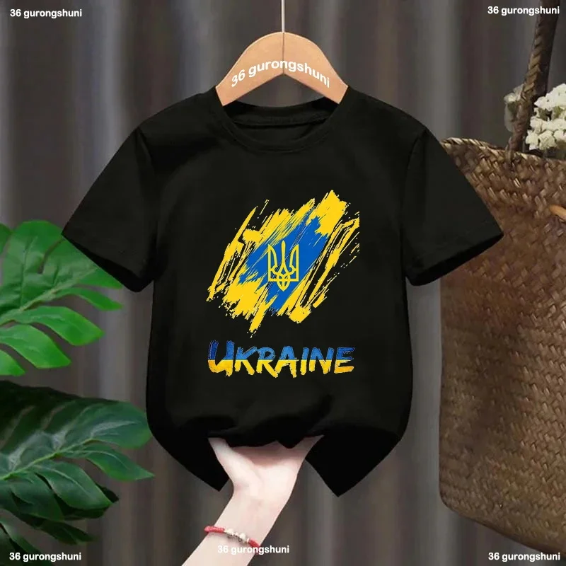 2024 Funny Ukraine T-shirt Funny Boys Girls T-shirts Kid Children Anime Gift Present Little Baby Harajuku Clothes,Drop Ship