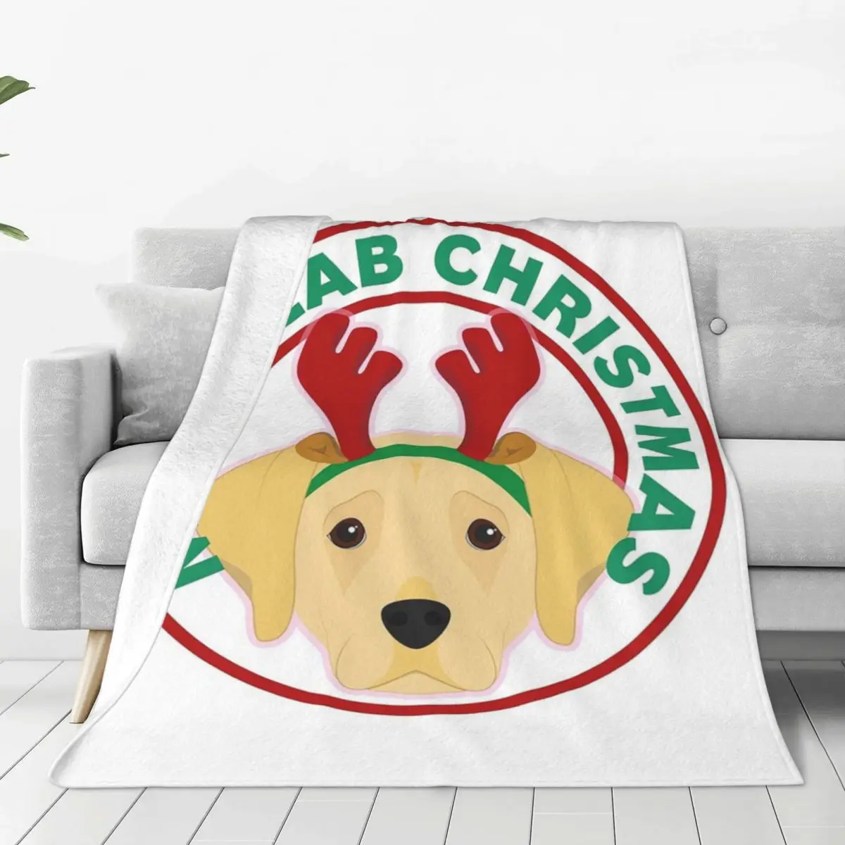 Merry Christmas Yellow Lab Labrador Retriever Blankets Flannel Sofa Throw Blankets For Couch Bedding Throws Bedspread Quilt