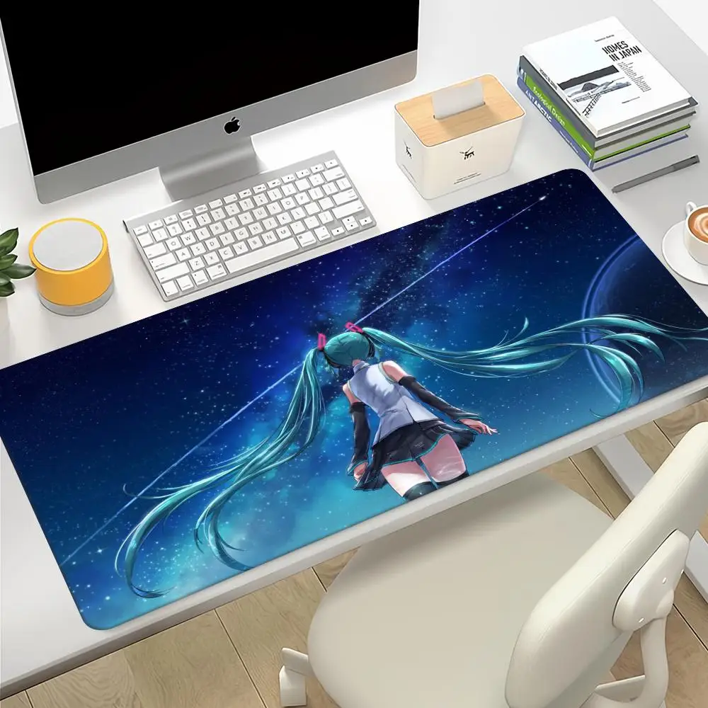 H-Hatsunes Miku Mouse Pad Desk Protector Mouse Cartoon Anime Rubber Mat Gaming Mousepad Keyboard Mats Gamer Kawaii Cute Deskmat