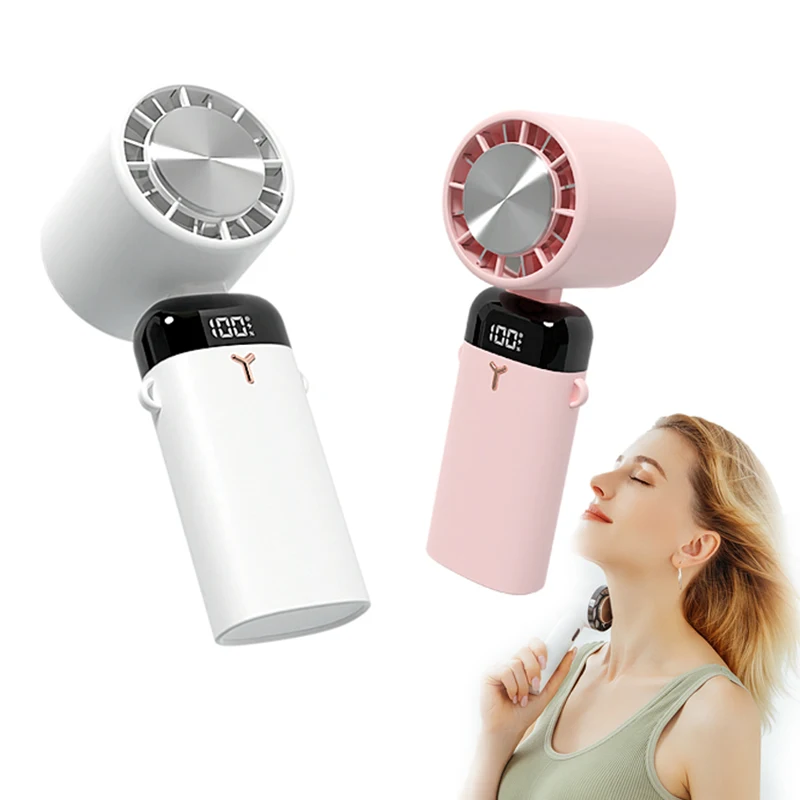 

Cooling Fan Light Emitting Diode Display Electric USB Handheld Portable Mini Charging Fan Desktop Outdoor Travel