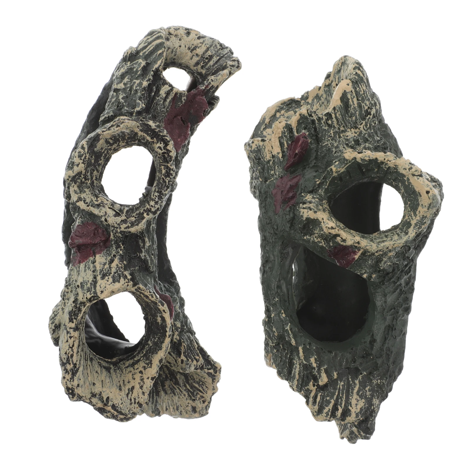 

2Pcs Resin Sunken Wood Fish Tank Decor Driftwood Cave Sculptures Logs Hides For Shrimp Aquarium Accessories Decorations naments
