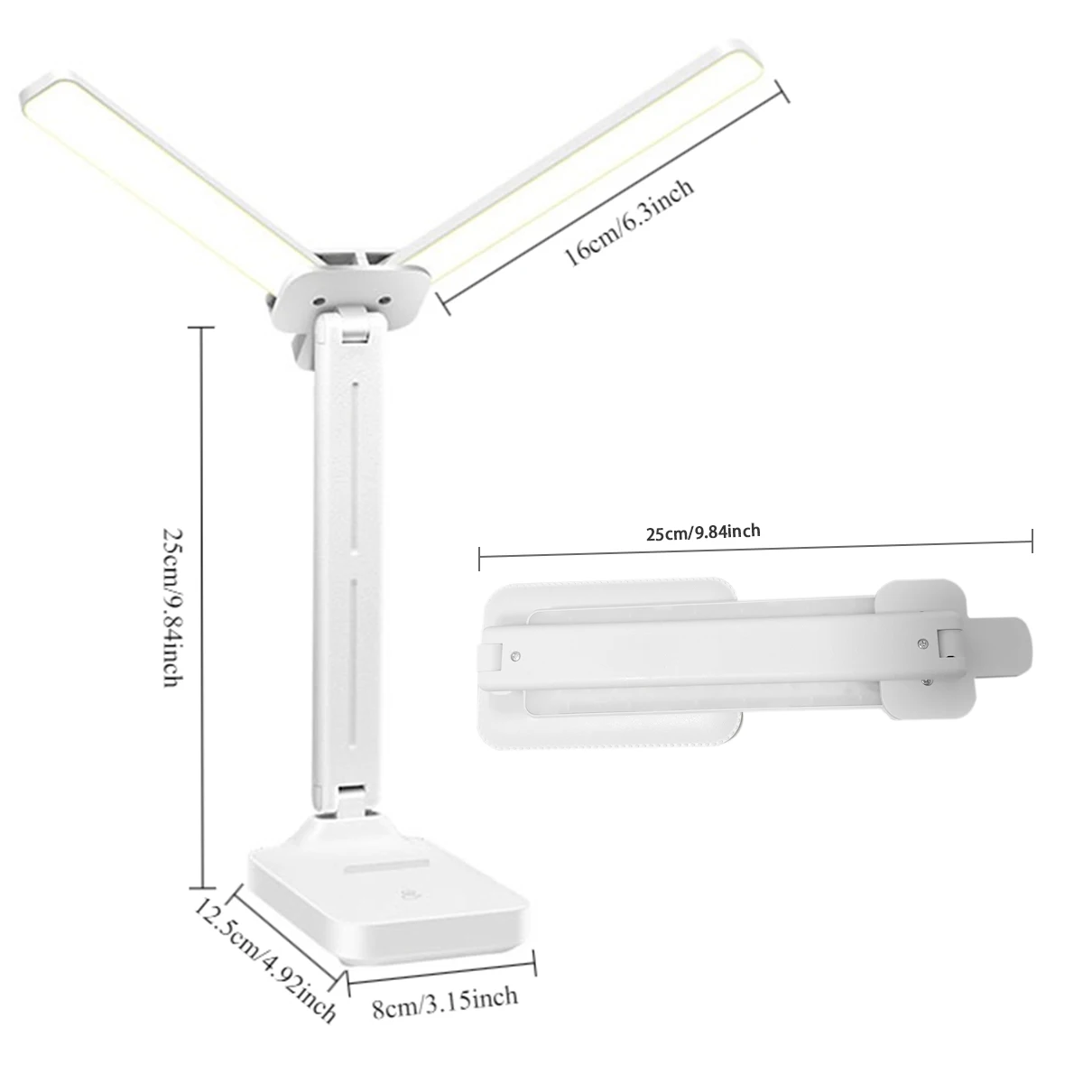 LED desk lamp 3 Levels Dimmable Touch Night Light USB Rechargeable Eye Protection Foldable Table Lamp For Bedroom  Bedside Readi