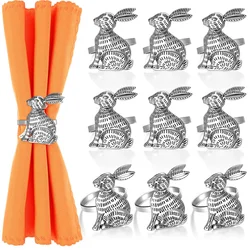 Cartoon Rabbit Napkin Ring Cute Easter Bunny Table Decoration Towel Button Wedding Party Supplies Metal Napkin Buckles Holder