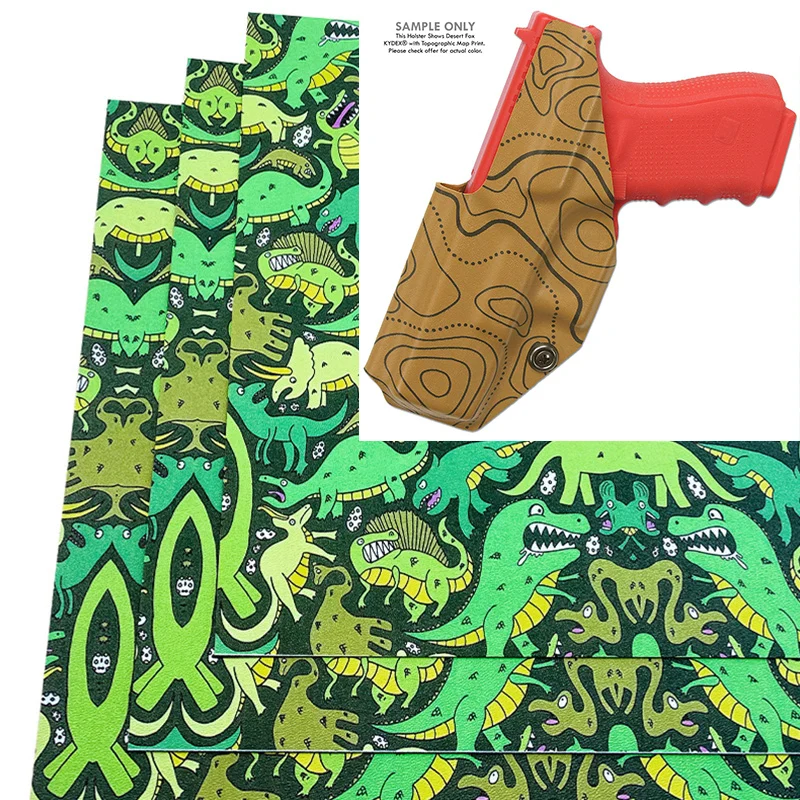 8 Sizes Cartoon Dinosaur Camouflage KYDEX Thermoplastic Plate Sheet Thermoform Board Material for Sheath Scabbard Holsters Make