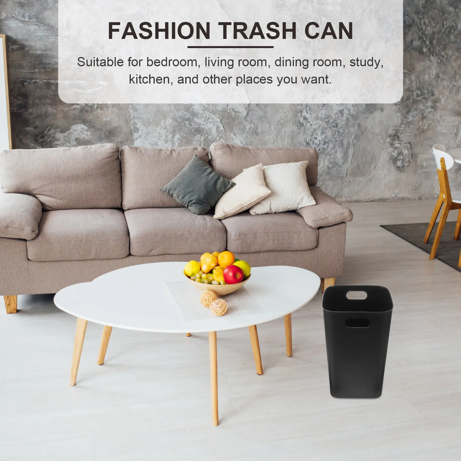 

Kitchen Trash Can No Lid Plastic Household Garbage Bin Large Capacity Wastebasket Office Bathroom Trash Container