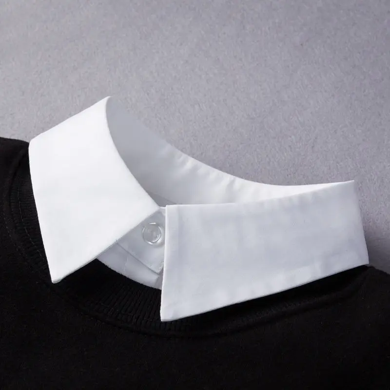 Versatile Womens White Fake Shirt Collar Decorative For Sweater Sweatshirt Layering