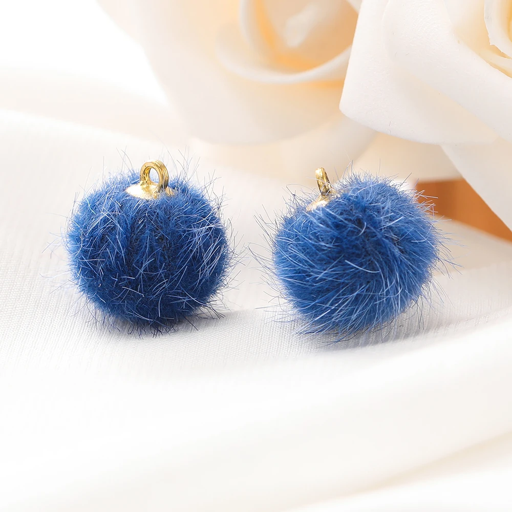 10 stuks pluche bont bedekt bal kralen bedels pompom kralen hanger voor DIY ketting oorbel armband hanger sieraden maken benodigdheden