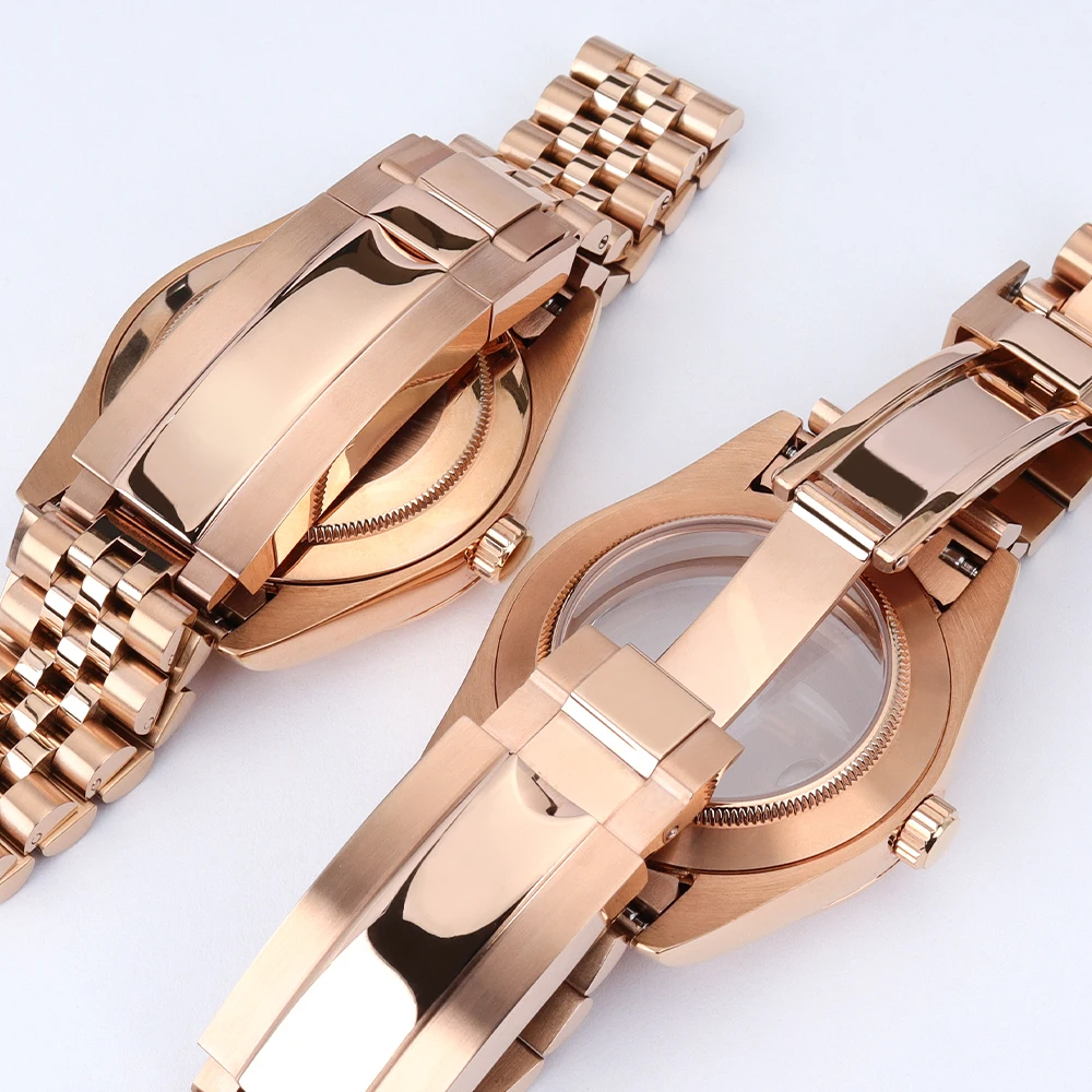36mm/39mm Uhrengehäuse mit Glide-Lock-Armband, wasserdicht, Saphirglas, für NH35 NH36 Miyota 8215 Uhrwerk, Datejust Oyster Air King Stil – Detail 11