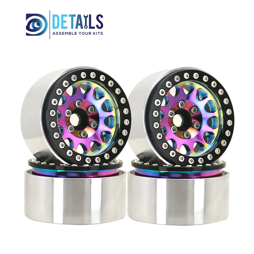 

Hobby Details 1.9" Aluminum Beadlock Crawler Wheels Dazzling colour 4pcs/set Purple Green