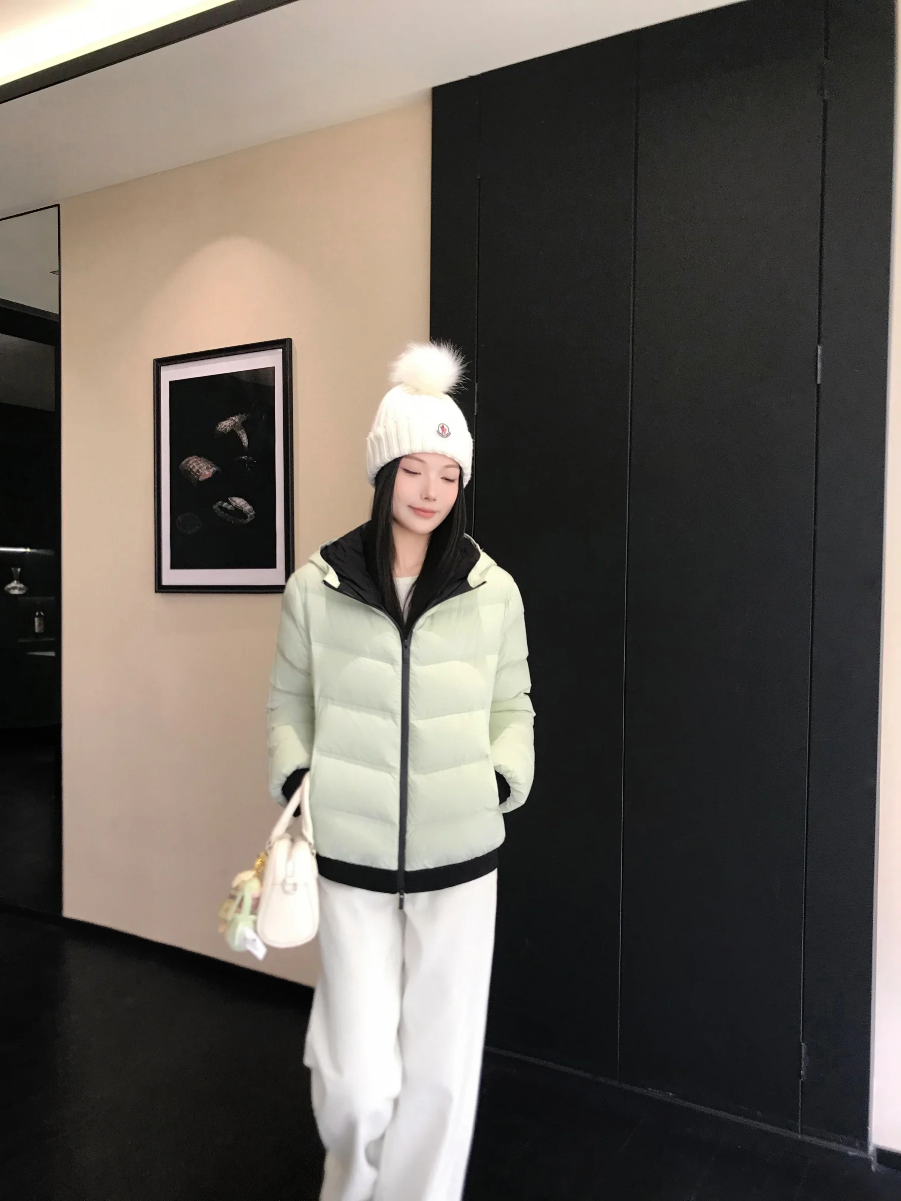 

5werkwen Sle White Du down Jaet Color Blo Hooded Lightweight No Prure Ribbone down Coat Commute Simple Design