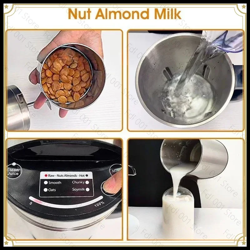 Multifunctional Automatic Stainless Steel Soybean Berry Nut Milk Mixer Wall Breaker with Filter for Household Use