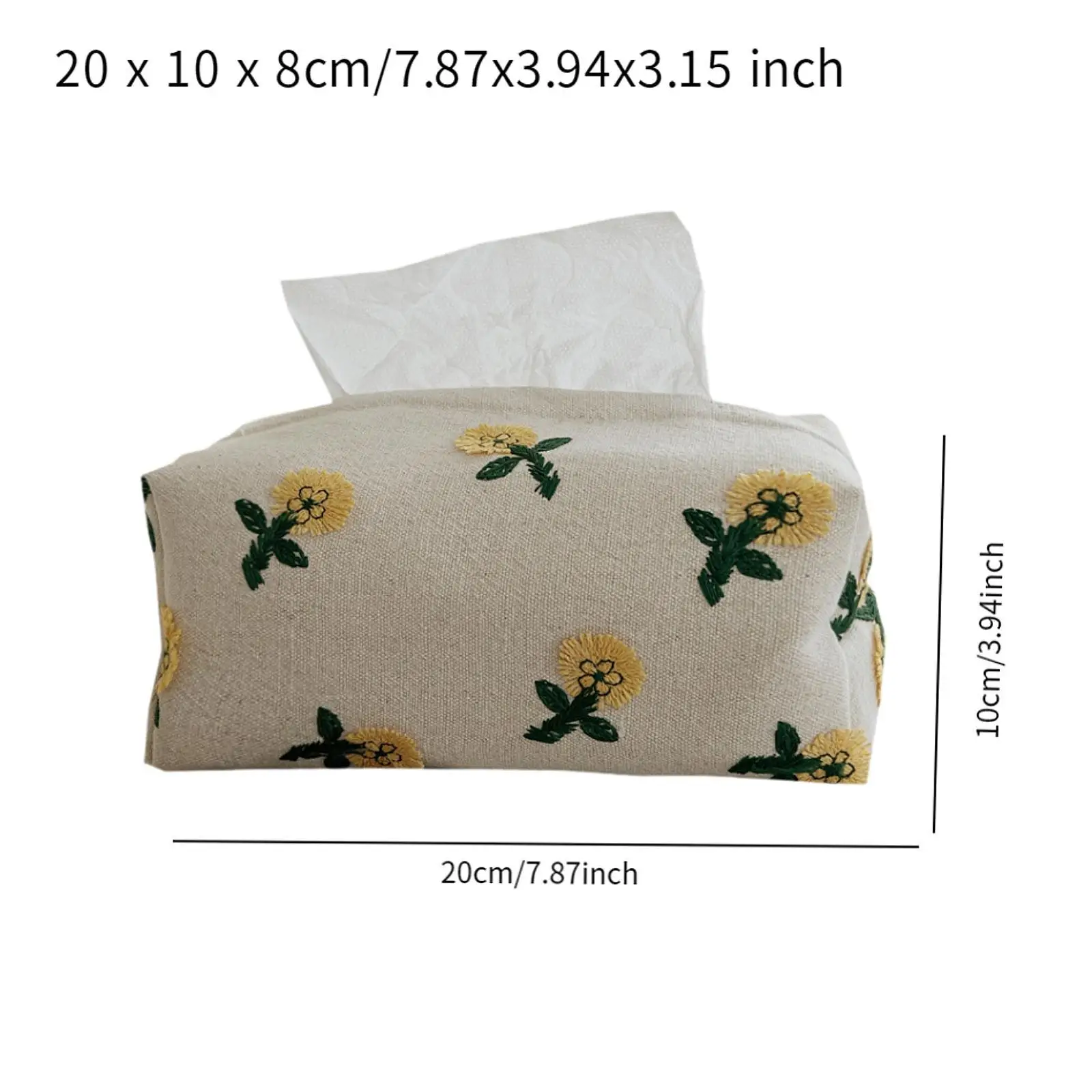 غطاء علبة مناديل من قماش الكتان علبة مناديل ناعمة لغرفة النوم في المكتب #6