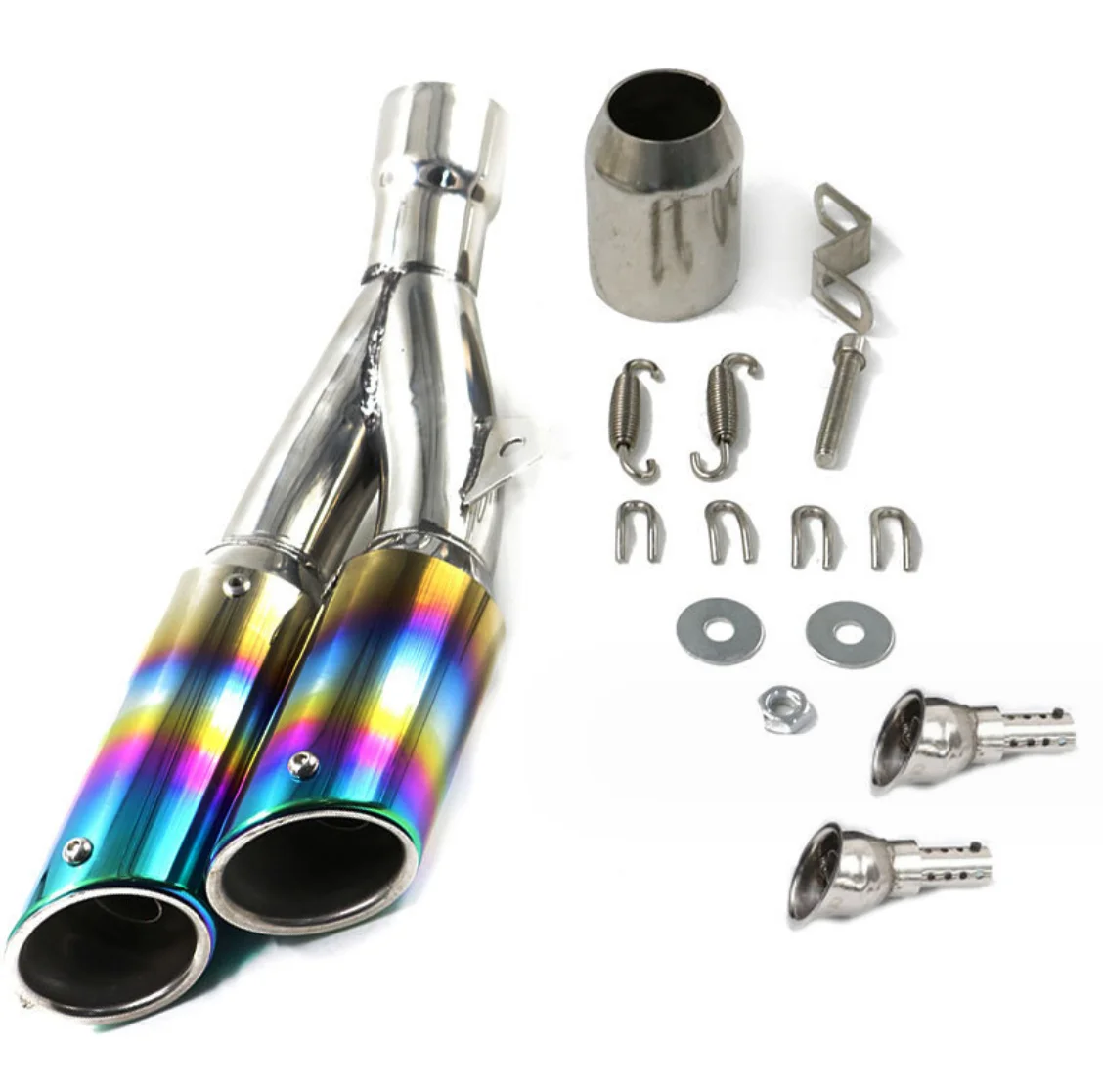 For motorcycle sports car CBR150 GSX750 NINJA400 dual exhaust universal modification Thunder exhaust pipe