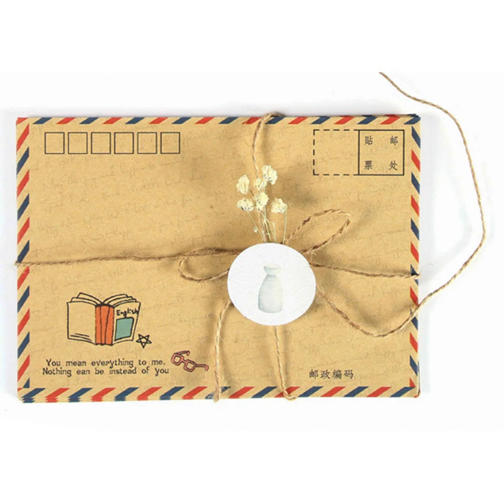 

Envelopes Kraft Paper Air Mail Durable Vintage B6 Mini Classic Gifts Post Card Photo Envelope Letter for Supplying Office