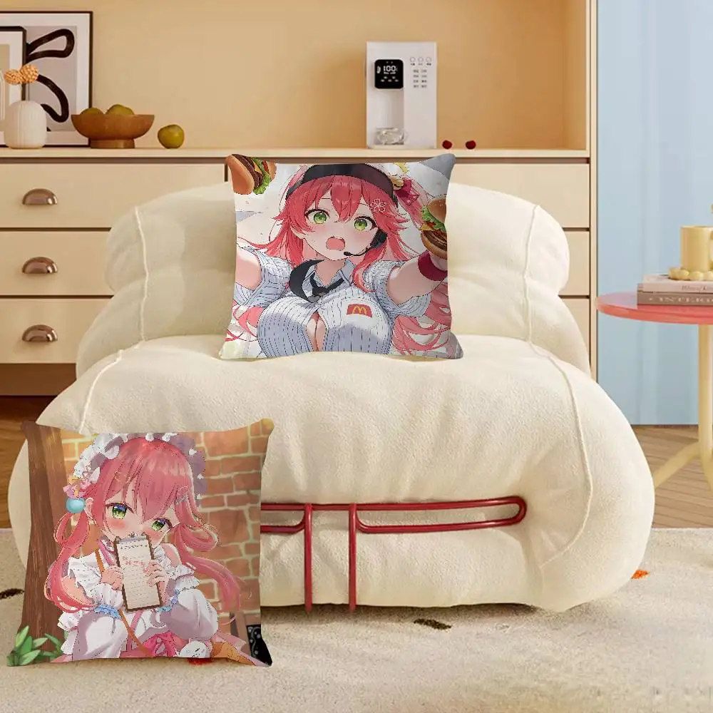 

Sakura Miko Pillowcase toon Gift Cushion Cover Bedroom Home Sofa Chair Seat Decor pillow case
