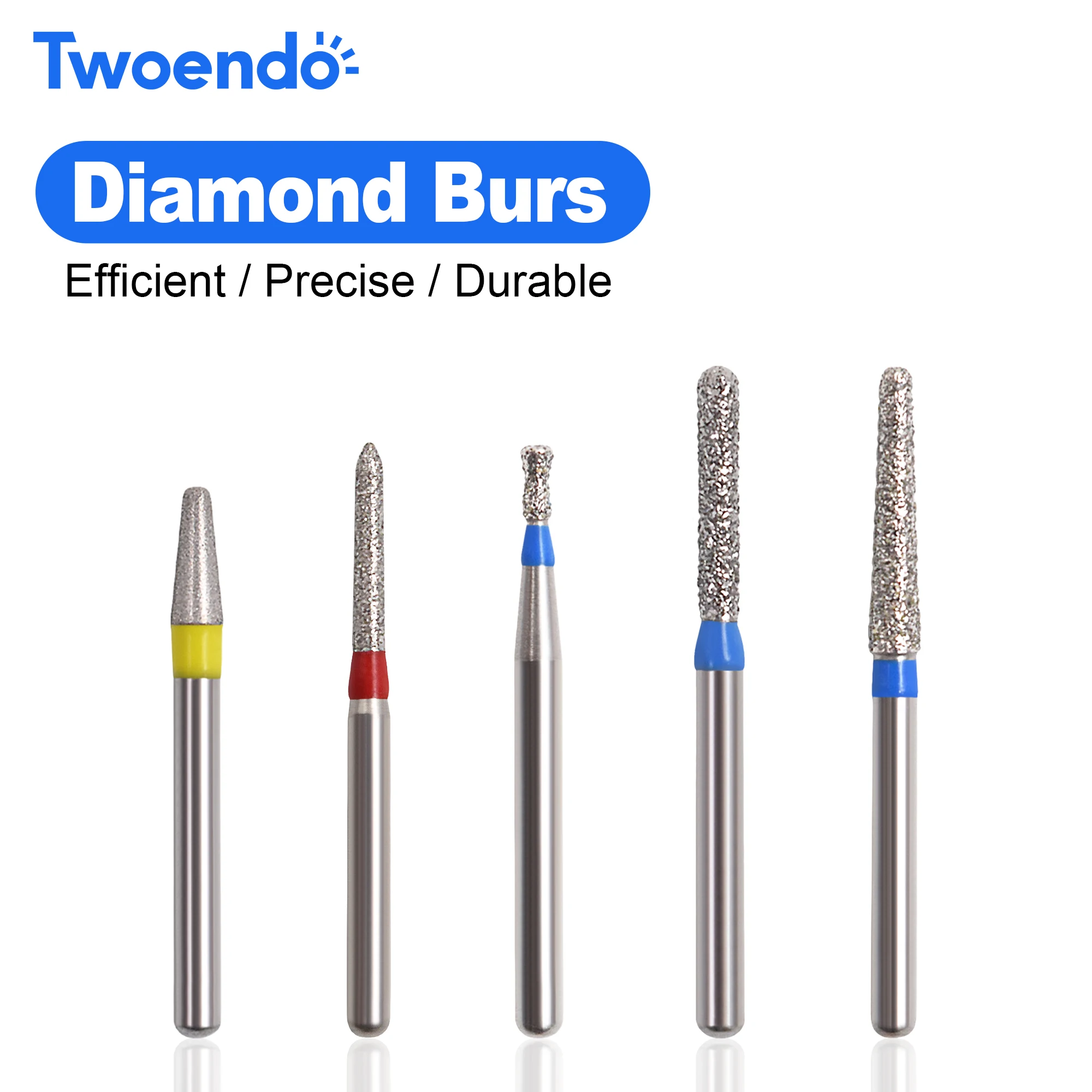 Twoendo 2Boxs High Speed Burs FO/BR/SI/WR Series FG Burs Dentistry Lab Polishing Tools Dental 1.6mm Standard Diamond Needle