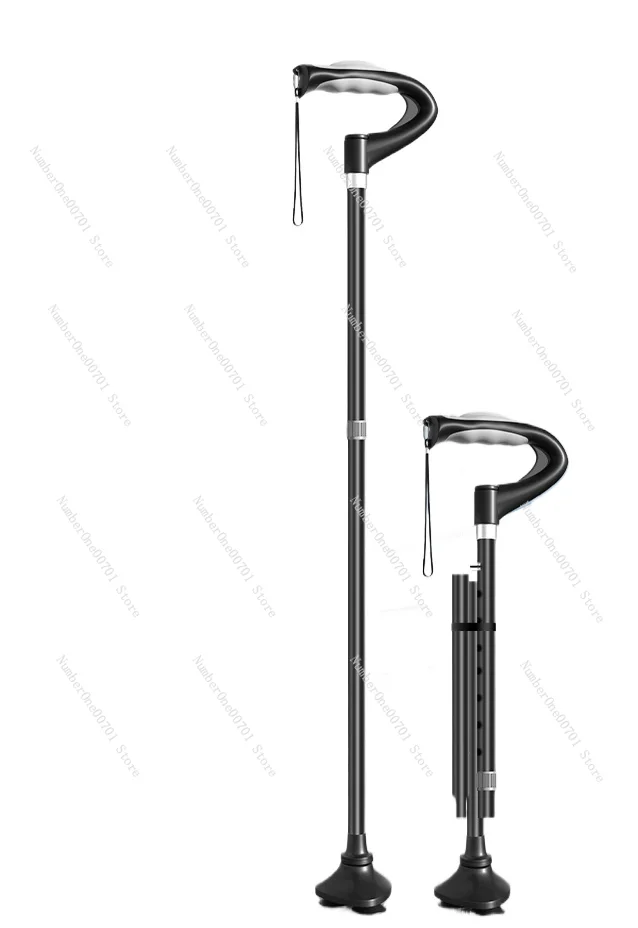 Walking Stick for the Elderly Non-Slip Walking Stick Lightweight Foldable and Portable Retractable Kick-off