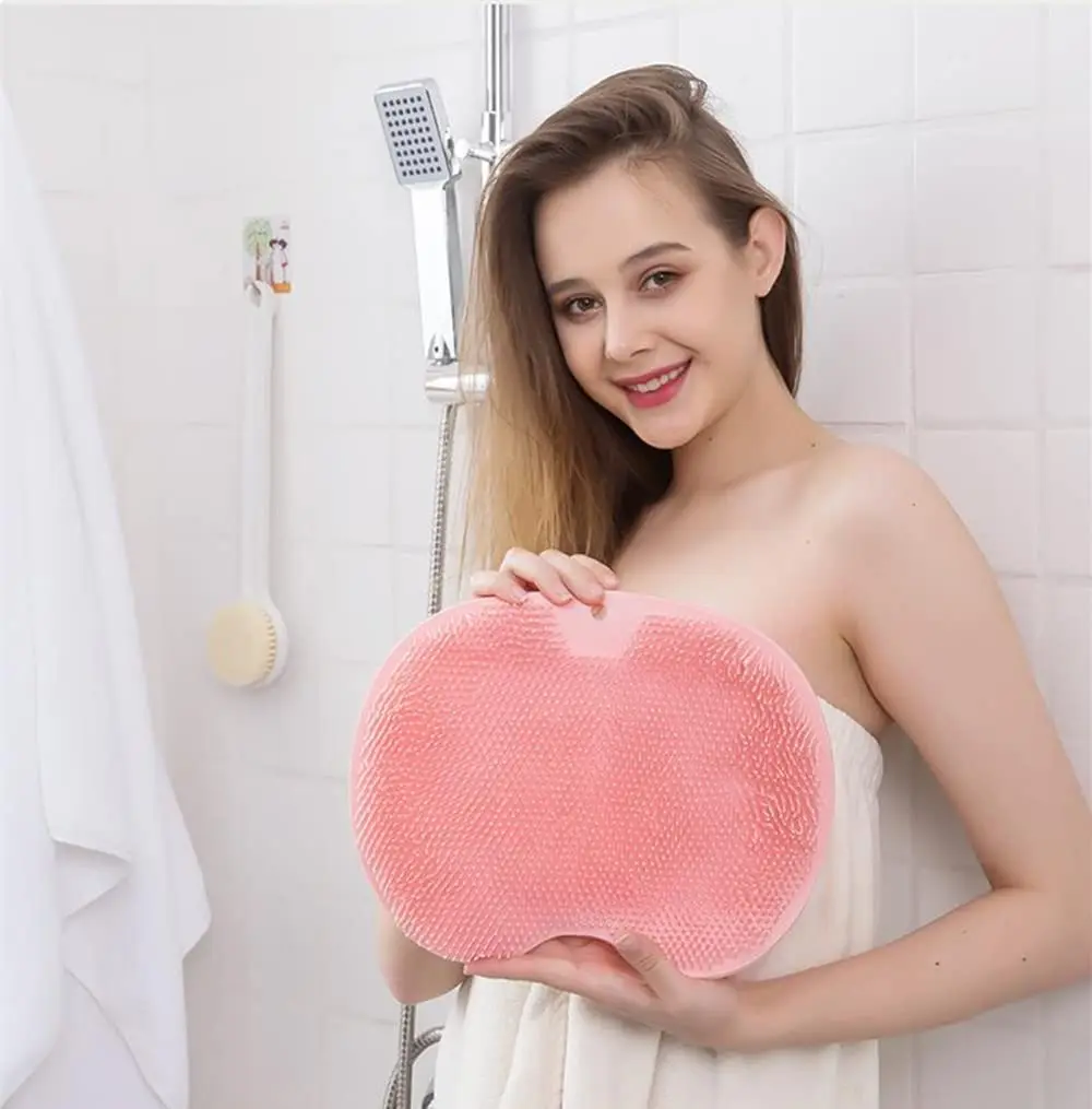 Lazy Shower Scrubber Massager Back Sucker Brush Non-Slip Bath Pad Easy Clean Body Care Wash Mat Bathroom Tool Remove Dead Skin