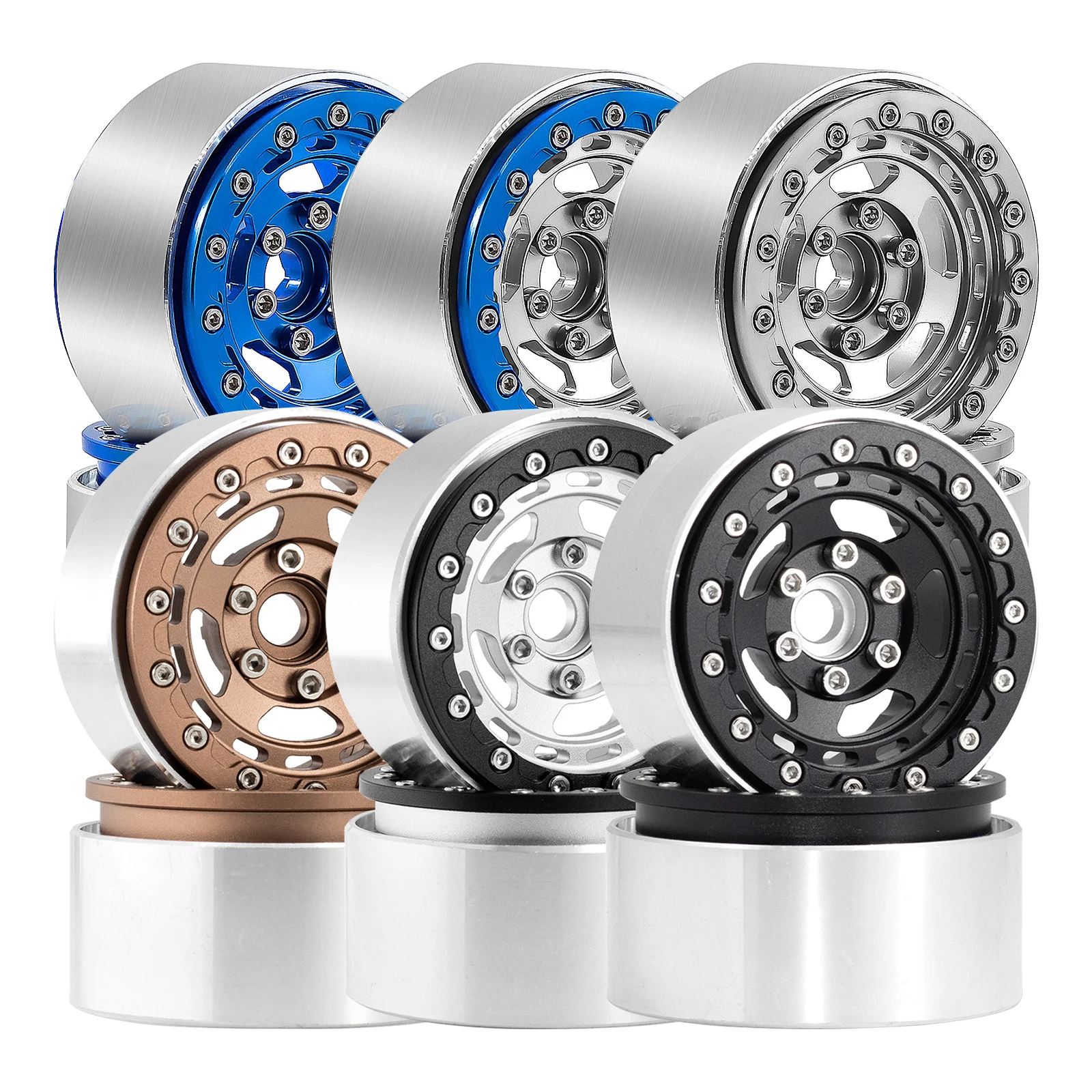 

4pcs 1.9" Metal Beadlock Wheel Rim for 1/10 RC Crawler Axial SCX10 II 90046 III AXI03007 TRX4 D90