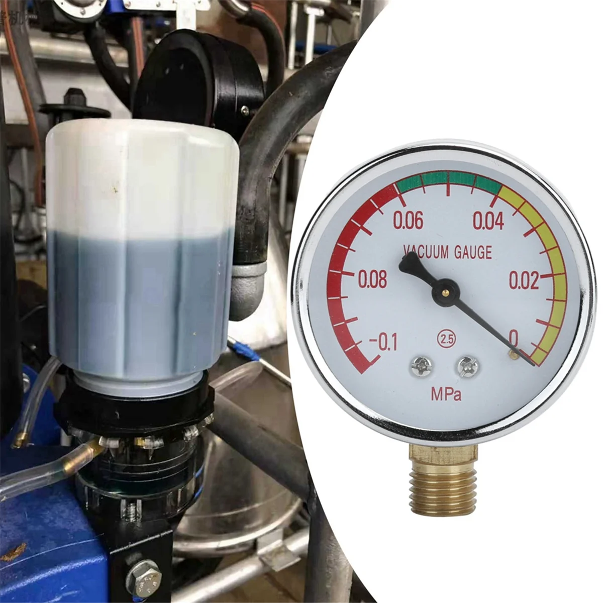 

A002 Digital Vacuum Gauge Milking Vacuum Gauge Male Thread Milker Vacuum Regulator Gauge Milking Machine Accessory