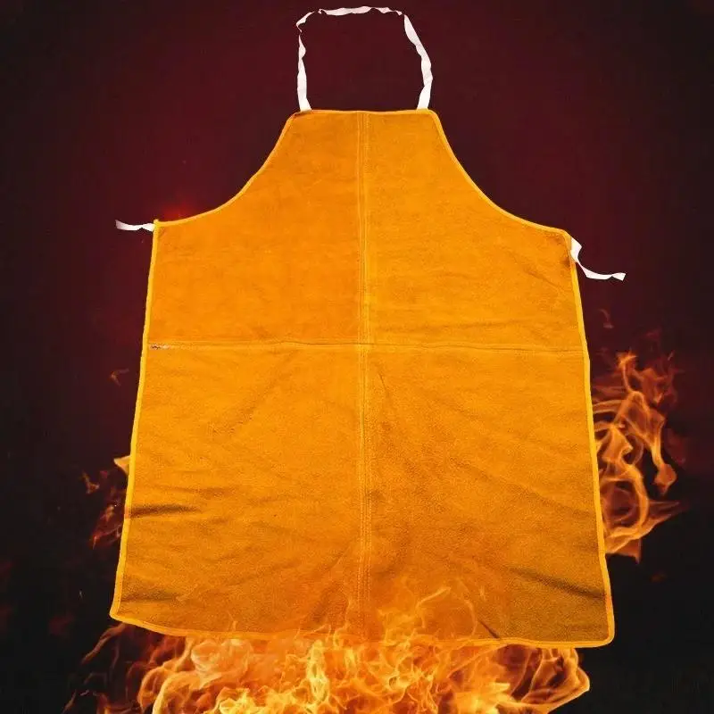 

Fireproof Blacksmith Apron Leather Heat Resistant Washable 60x90cm for Welding Sparks Protection