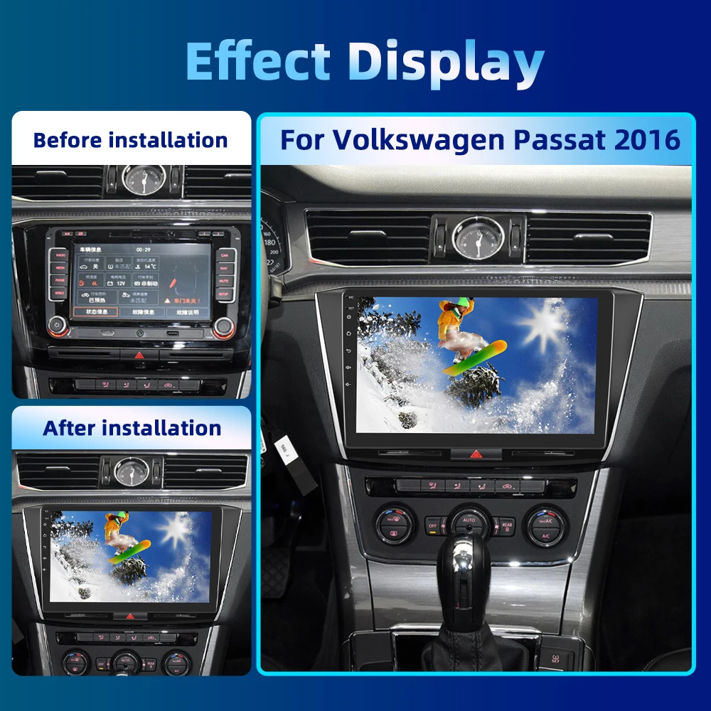 Podofo AI Voice 2 din Android Car Radio for Volkswagen Passat 2016 CarPlay Car Multimedia palyer audio GPS 2din autoradio