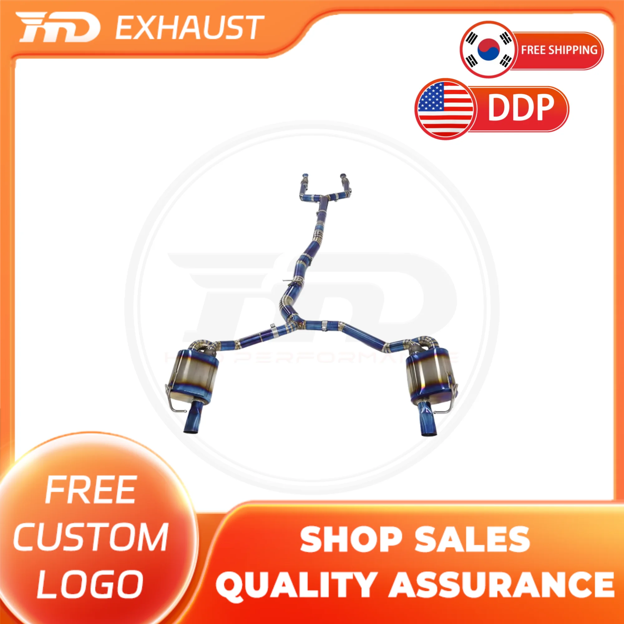

HMD Hot sale Titanium Exhaust System Performance Catback exhaust for Mercedes Benz E43 E400 E450 W213 C207 With Valve