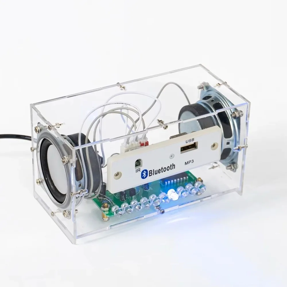Dual-Channel-Bluetooth-Lautsprecher-Kit, multifunktionales Musikspektrum-DIY-Lautsprecher-Kit, Lötübungs-MP3-Verstärker – Detail 10