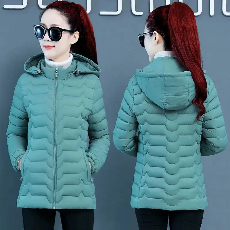 2023 New Winter Jacket Women Parkas Pocket Thicken Loose Warm Hooded Coat Jackets Female Korean Bread Parka Down Cotton Coats