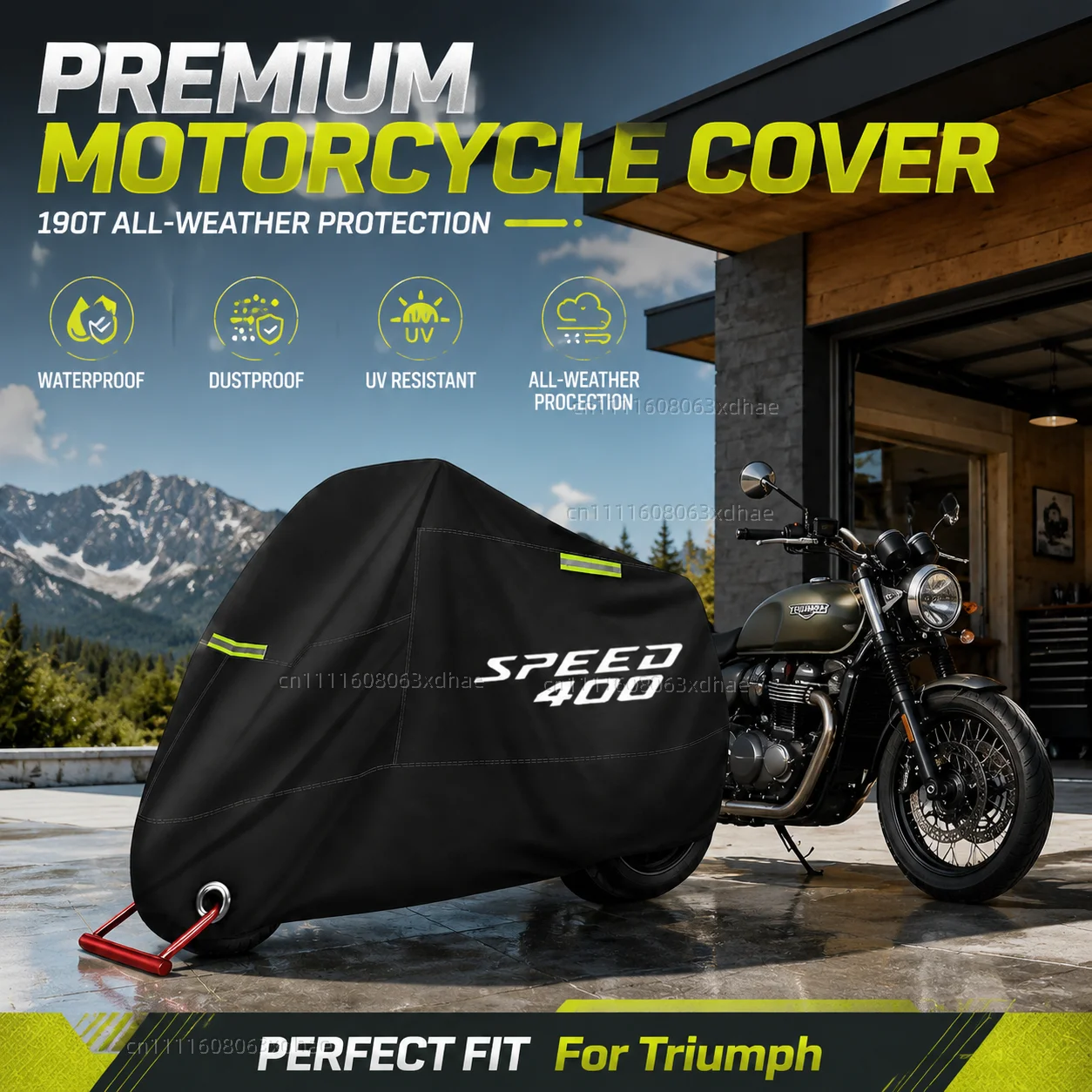 

Motorcycle Cover All Season Waterproof Dust Rain UV Protection 190T Oxford Cloth For For Triumph Scrambler 400X 400 X Speed 400