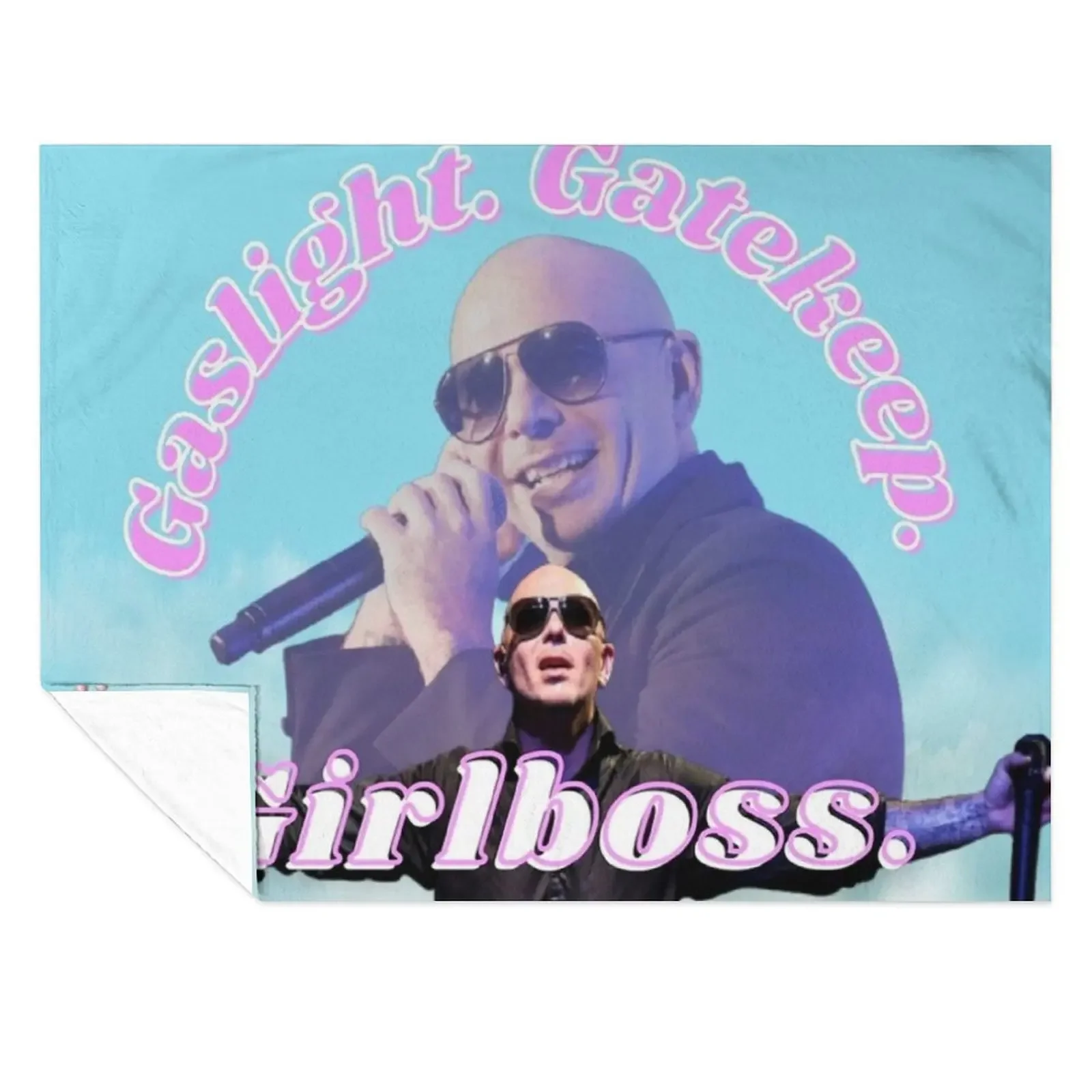 

mr worldwide says to girlboss Throw Blanket Plush Weighted Cute Plaid Softest Blankets