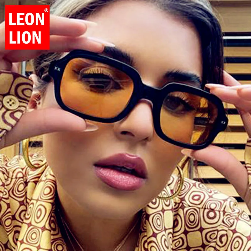 LeonLion 2023 High Quality Sunglasses Women Vintage Square Eyeglasses Women/Men Luxury Glasses Women Luxury Gafas De Sol Mujer