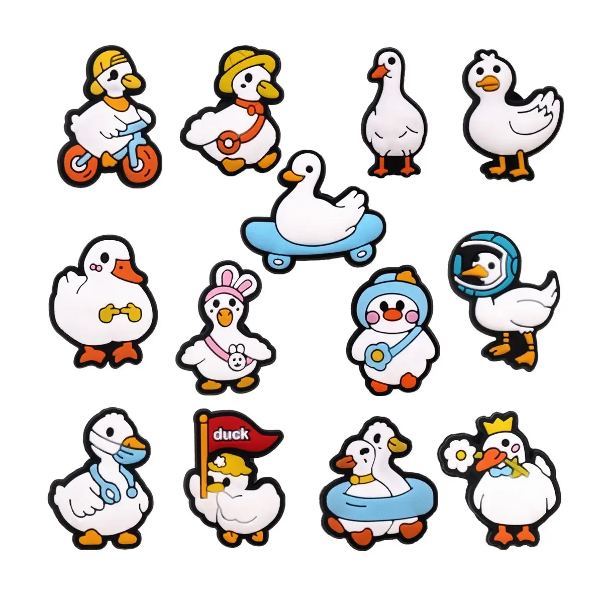 Украшения-для-обуви-в-виде-белой-утки-1-шт