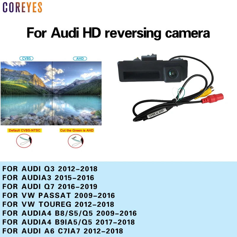 COREYES AHD 1080P Car Rear View Camera Parking Reverse CCD Night Vision Backup  For Audi A4 B8 Q3 Q5 A5 A8 S5 A3 A6 C7 A7 A1