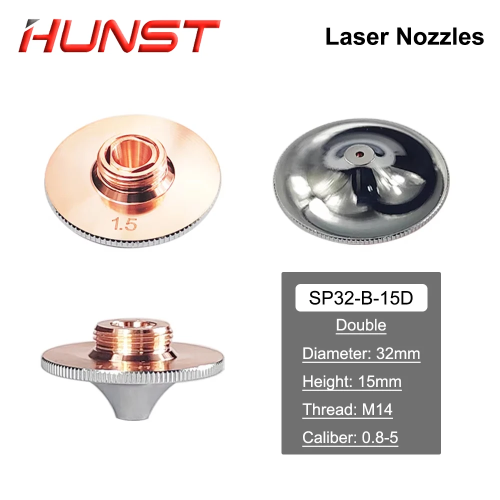 HUNST 10Pcs Laser Nozzle Single Double Layer Dia.32mm Caliber 0.8-4.0 For Raytools Precitec WSX Fiber Laser Cutting Head