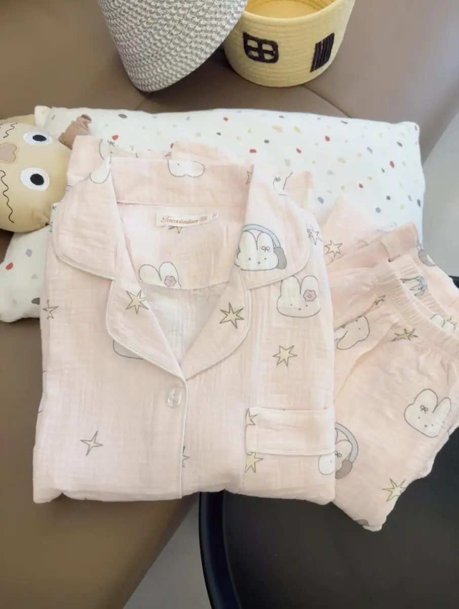 

Miffy Rabbit детские пижамы из хлопковой пряжи, женские весенне-осенние милые мультяшные новые корейские штаны с длинными рукавами, комплект домашней одежды