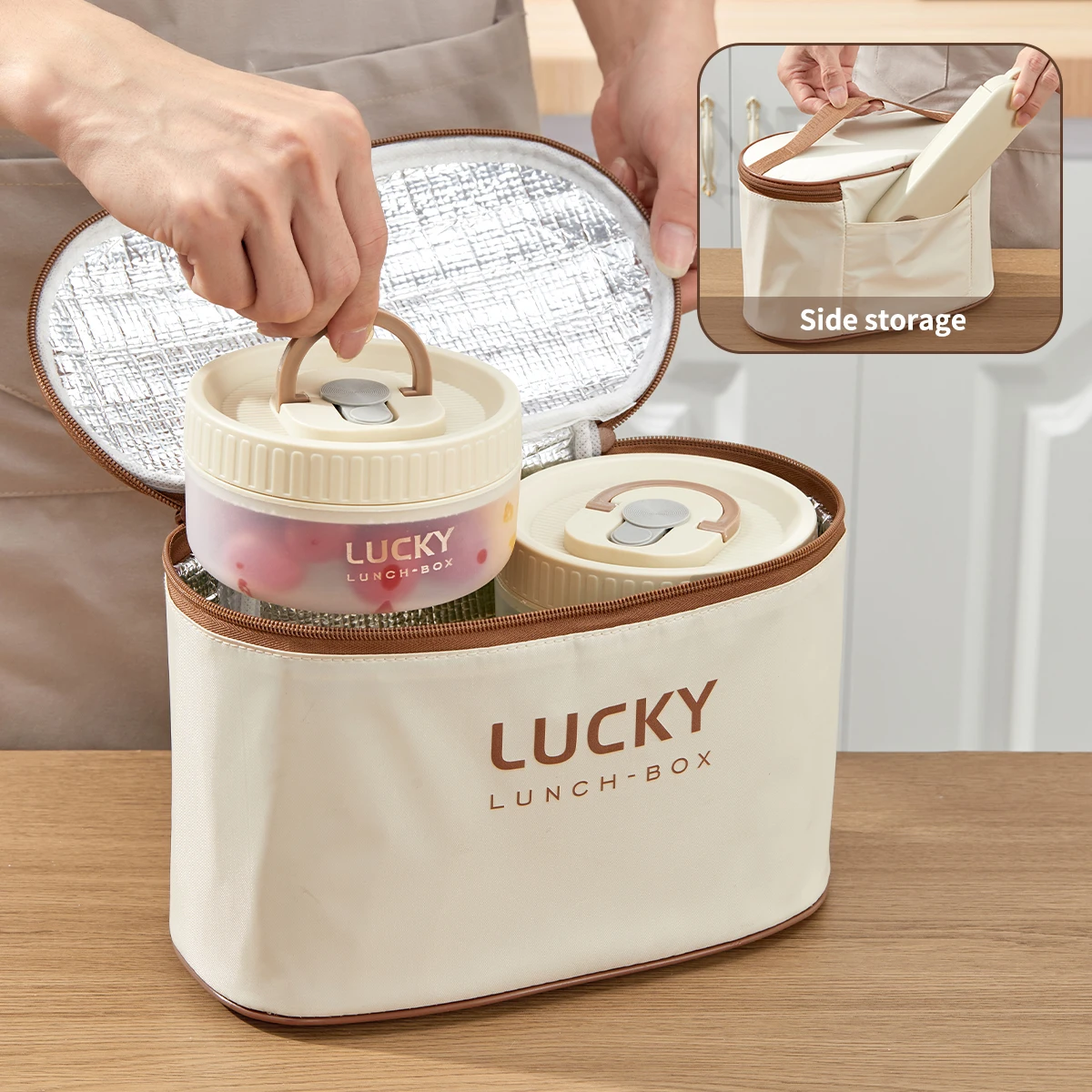 WORTHBUY Transparent Plastic Lunch Box With Handle Microwave Safe Leak-proof Bento Box Portable Food Container For Student Kids - view 6