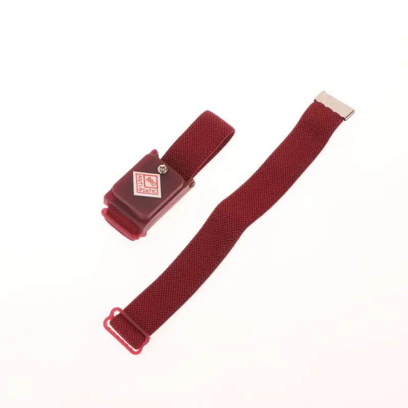 Adjustable ESD Wrist Strap Discharge Cables For Electrician IC PLCC Worker Corded/Cordless Rose Red Anti Static Wristband