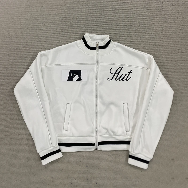 Korean Cartoon Long Sleeved Baseball Jacket for Girls Kawaii Street Jacket Personalized Zipper Cardigan Anime Autumn - view 3