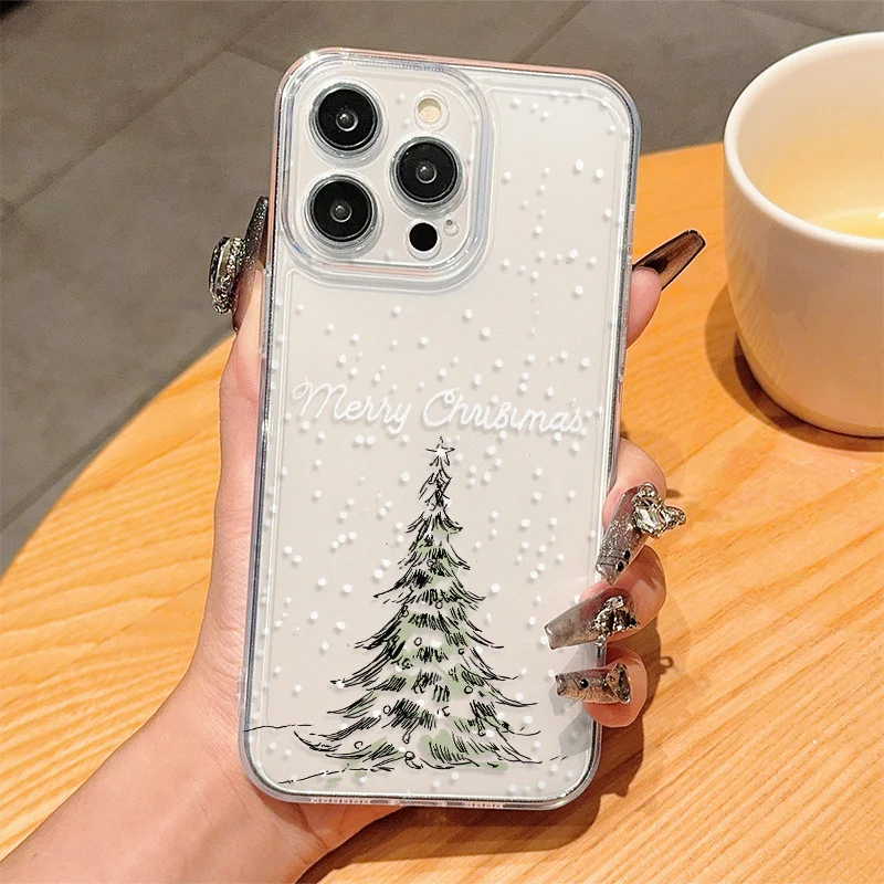 Christmas Tree TPU Shockproof Phone Case for Samsung Galaxy S26 S25 S24 S23 S22 S21 S20 Plus Ultra A73 A72 A52 A32 A25 A15