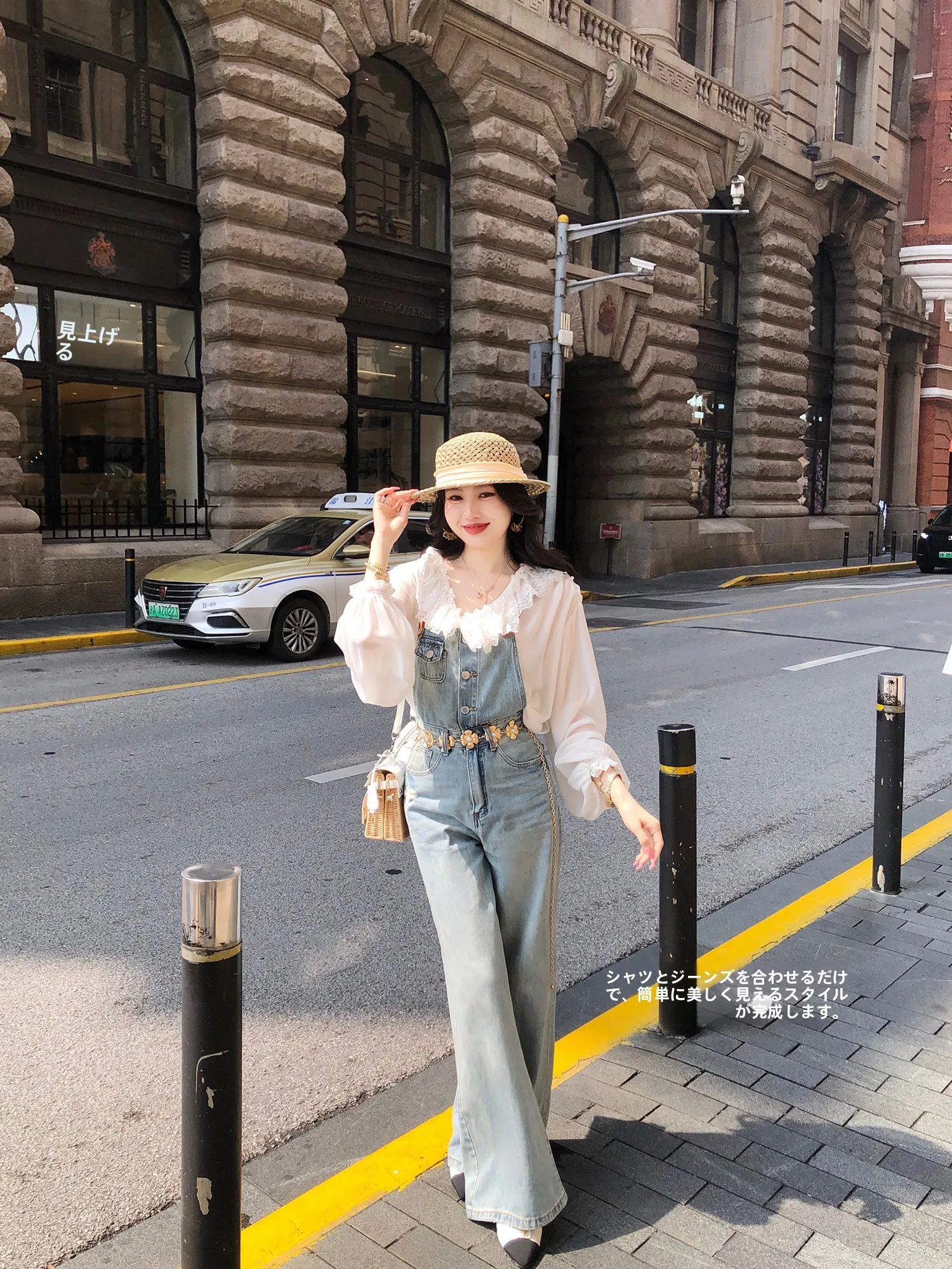 

Washed Vintage Wide Leg Jeans High Waist Overalls Micro Flared Nine Points Large Eees Cotton Lyocell Women's Spring Season