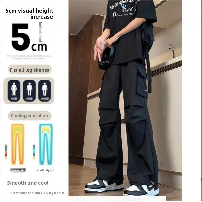 

Мужские летние функциональные брюки-карго American Style для парашютистов, быстросохнущие, больших размеров, повседневные, длинные, из ледяного шелка, с широкими штанинами