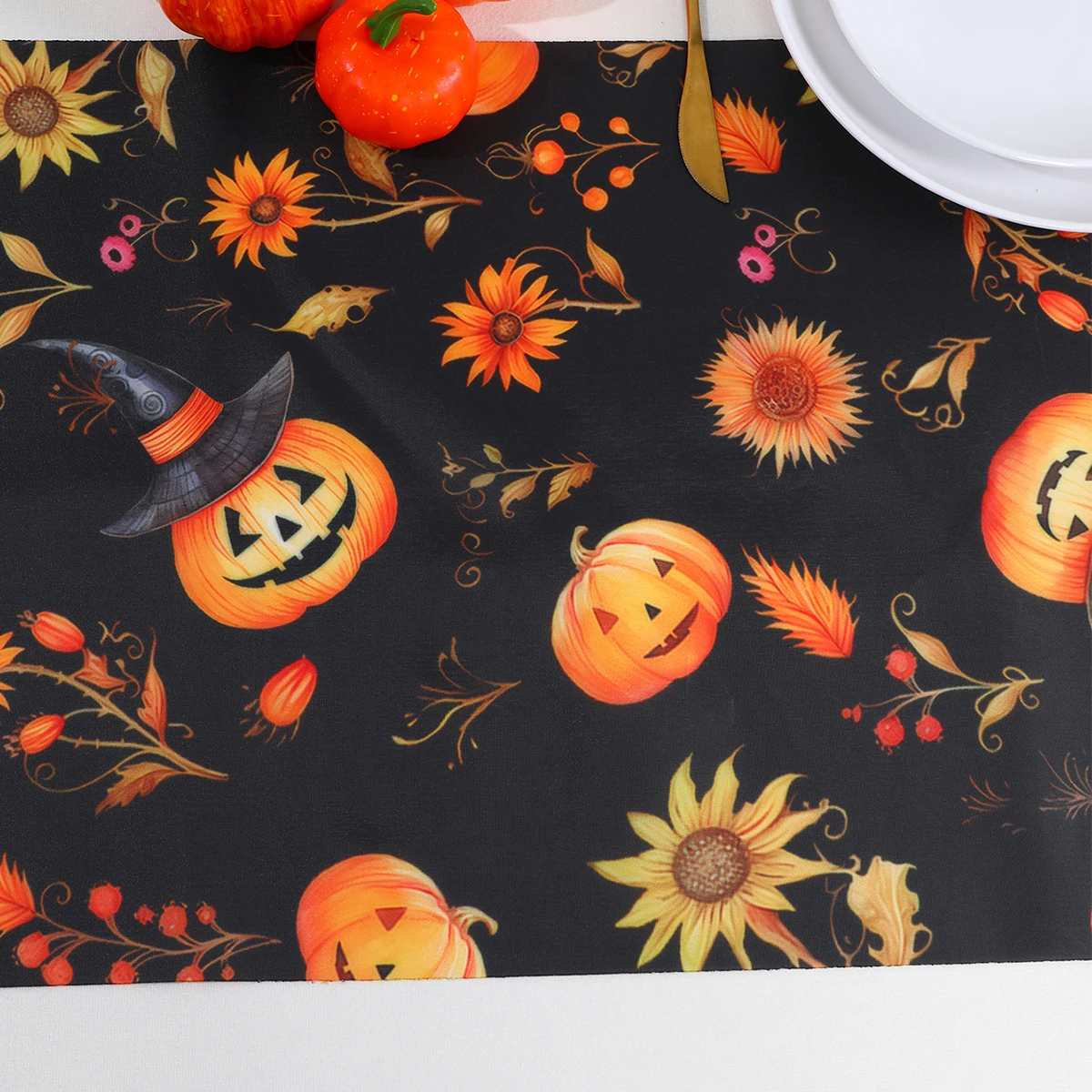 Chemin de Table pour Halloween, Citrouille, Chauve-Souris, Décoration de ix, Couverture de Table Crâne, Fournitures de ixd'Anniversaire, Décor de ixpour Enfants