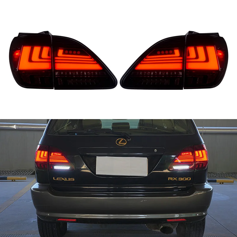 

Для Lexus RX300 RX330 1998-2002 Автомобильный светодиодный задний фонарь Светодиодный задний ходовой фонарь + стоп-сигнал + задний ход + динамический указатель поворота