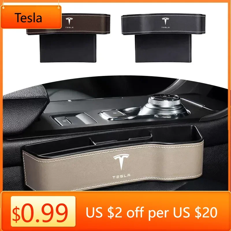 

Tesla High Capacity Car Leather Seat Gap Storage Box For Tesla Model 3 2021 S X Y Style Roadster Invader Coil Mod WYE K80 Access