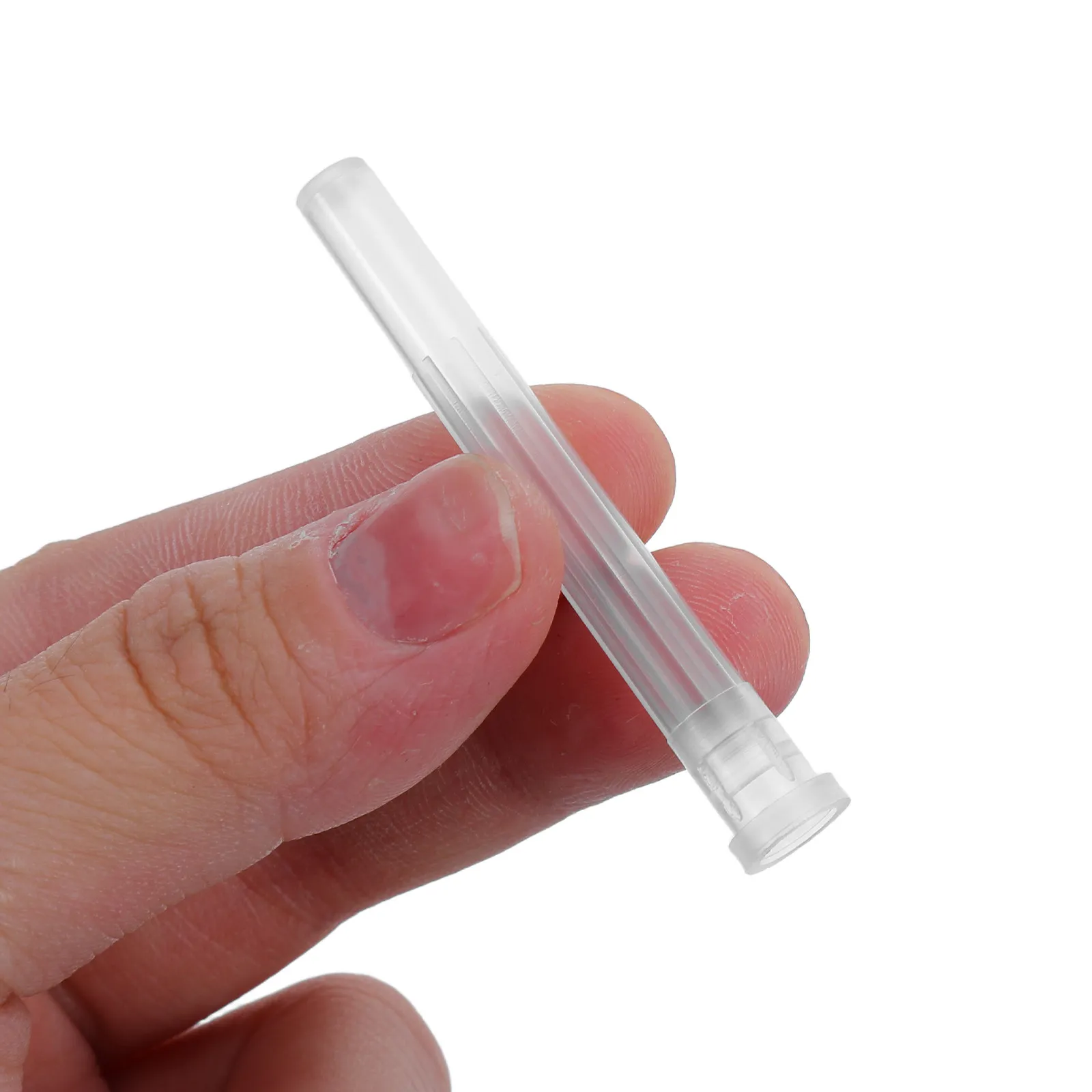 100Pcs Needle Cap Covers Clear Lab Syringe Tip Protectors Precision Dispensing Needle Caps Luer Lock Accessories