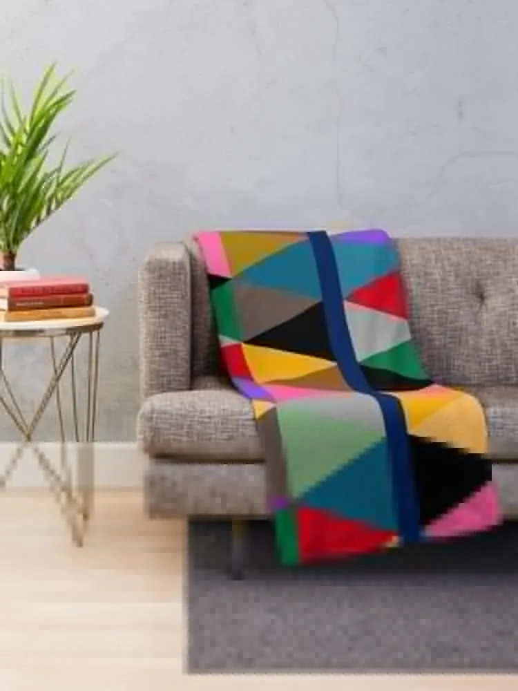 Geometric Bright Multi Colour Pattern Throw Blanket halloween fluffy For Sofa Thin Furry Camping Blankets