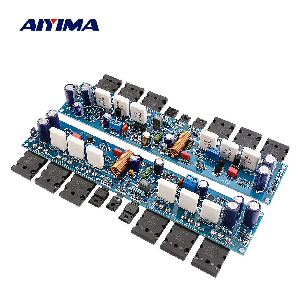 

AIYIMA Audio 2Pcs L10 Sound Amplifier Board 300W HiFi 2.0 Channel Class AB Power Amp Transistor A1930 C5171 TT1943 TT5200