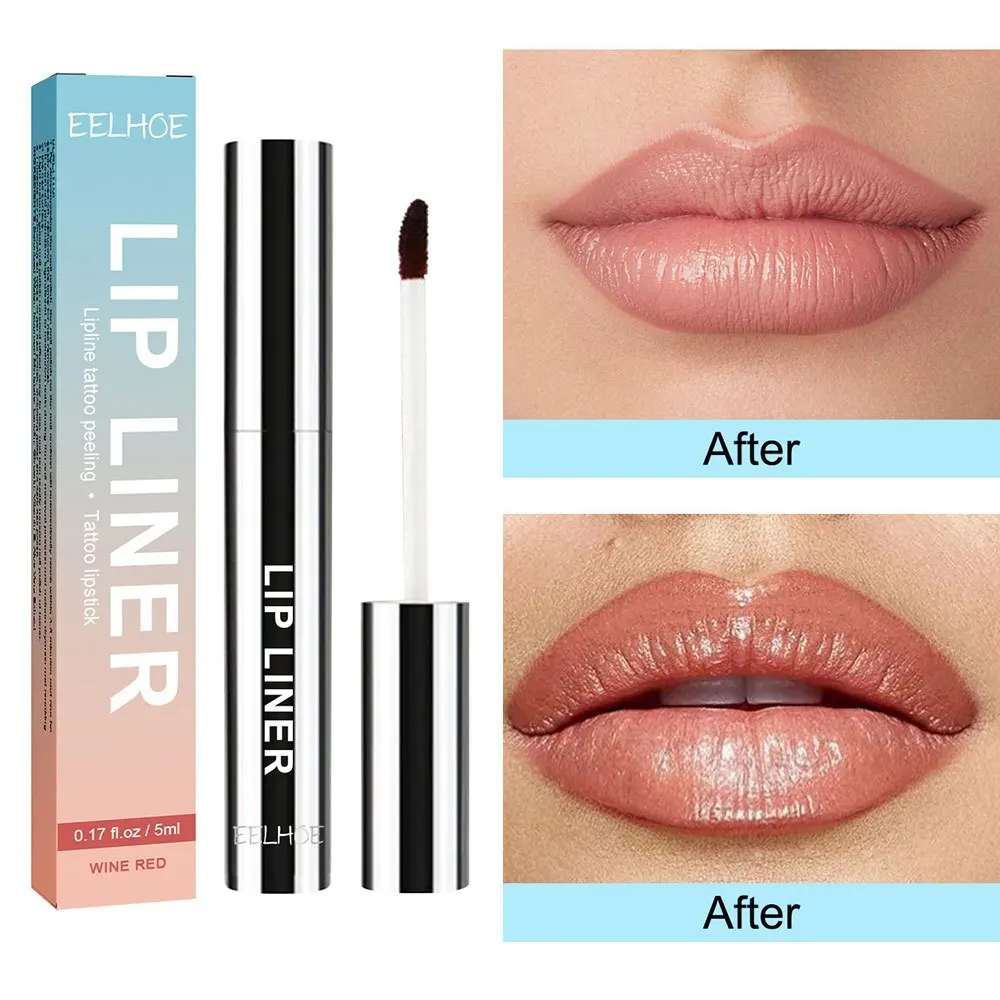 3 colori Peel Off Lip Liner Tattoo Lipgloss Impermeabile a lunga durata Matte Lip Ink Lip Tint Sexy Red Brown Contour Lipliner Trucco