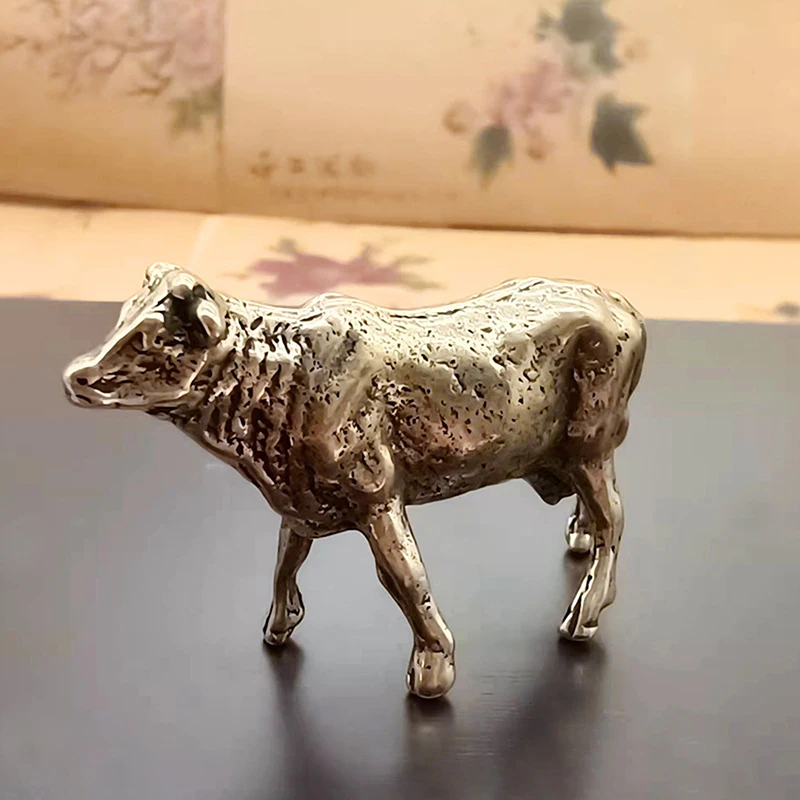 Brass Cattle Small Ornaments Miniatures Figurines Desk Decoration Animals Statue Ornament Home